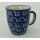 Bunzlauer Keramik Tasse MARS, Becher - blau/weiß - 0,3 Liter, Blumen (K081-J109)