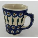 Bunzlauer Keramik Tasse modern eckig - 0,2 Liter, (K092-54), blau/weiß/grün