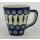 Bunzlauer Keramik Tasse modern eckig - 0,2 Liter, (K092-54), blau/weiß/grün