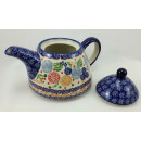 Bunzlauer Keramik Teekanne spitz, Kanne für 0,9Liter Tee, signiert (C005-KOKU)