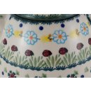 Bunzlauer Keramik Teekanne spitz, Kanne f&uuml;r 0,9Ltr. Tee Marienk&auml;fer (C005-IF45)