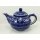 Bunzlauer Keramik Teekanne,  Kanne für 1,3Ltr. Tee, Herzen, blau/weiß (C017-DSS)