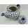 Bunzlauer Keramik Teekanne, für 0,9Liter Tee, Blümchen auf Muster (C016-ASBS)