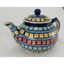 Bunzlauer Keramik Teekanne, Kanne für 1,3Liter Tee, (C017-10), bunt
