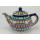 Bunzlauer Keramik Teekanne, Kanne für 1,3Liter Tee, (C017-10), bunt