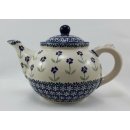 C017-ASS Bunzlauer Keramik Teekanne Kanne für 1,3Liter Tee, Blumen 