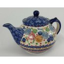 Bunzlauer Keramik Teekanne, Kanne für 1,3Liter Tee, (C017-KOKU), S I G N I E R T