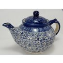 Bunzlauer Keramik Teekanne, Kanne für 1,3Liter Tee, blau/weiß, (C017-MAGM)