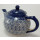 Bunzlauer Keramik Teekanne, Kanne für 1,3Liter Tee, blau/weiß, (C017-MAGM)