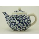 Bunzlauer Keramik Teekanne, Kanne für 1,3Liter Tee, blau/weiß, UNIKAT (C017-602A