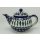 Bunzlauer Keramik Teekanne, Kanne für 1,3Liter Tee, blau/weiß/grün, (C017-54)