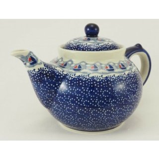 Segelboote Kanne für 1,3Liter Tee C017-DPML Bunzlauer Keramik Teekanne