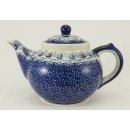 Bunzlauer Keramik Teekanne, Kanne für 1,3Ltr. Tee, Segelboote, blau/weiß (C017-DPMA)