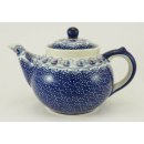 Bunzlauer Keramik Teekanne, Kanne für 1,3Ltr. Tee, Segelboote, blau/weiß (C017-DPMA)