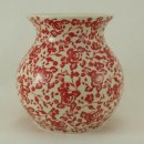 Bunzlauer Keramik Vase, Kugelvase, Rosenblüten, UNIKAT, (W003-GZ32)