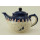 Bunzlauer Keramik Teekanne, Kanne für 1,3Liter Tee, blau/weiß, (C017-CHDK)