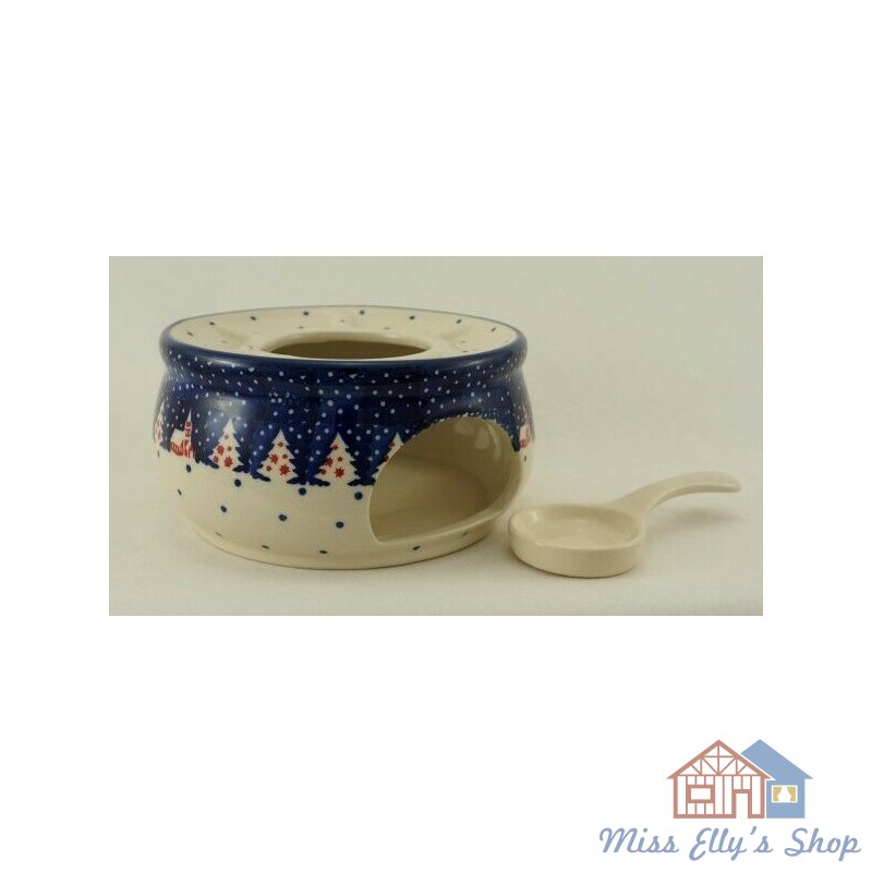 P089-CHDK Bunzlauer Keramik Stövchen für Teekanne 1,3Liter ø16cm Teelicht 