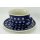 Bunzlauer Keramik Tasse mit Unterteller (F036-70A) Pünktchen, blau/weiß 0,25Liter