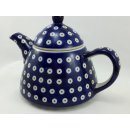 Bunzlauer Keramik Teekanne spitz, Kanne für 0,9Ltr. Tee, Punkte (C005-70A)