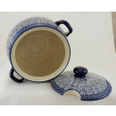 Bunzlauer Keramik Suppenterrine mit Deckel, 3,5Ltr, Punkte, blau/wei&szlig; (W004-MAGM)