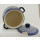 Bunzlauer Keramik Suppenterrine mit Deckel, 3,5Ltr, Punkte, blau/weiß (W004-MAGM)
