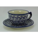 Bunzlauer Keramik Tasse mit Unterteller (F036-P364),...