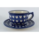 Bunzlauer Keramik Tasse mit Unterteller (F036-SEM),...