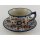 Bunzlauer Keramik Tasse mit Unterteller (F036-AS38), U N I K AT - 0,3 Liter