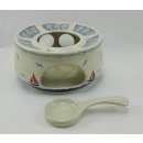 Bunzlauer Keramik Stövchen für Teekanne 1,3Liter, Teelicht, ø16cm (P089-DPML)