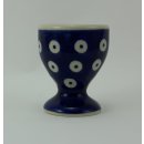 Bunzlauer Keramik Eierbecher, (J050-70A) Punkte, blau/weiß