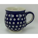 Bunzlauer Keramik Tasse BÖHMISCH  - Punkte - blau/weiß - 0,45 Liter, (K068-70A)