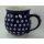Bunzlauer Keramik Tasse BÖHMISCH  - Punkte - blau/weiß - 0,45 Liter, (K068-70A)