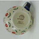 Bunzlauer Keramik Tasse BÖHMISCH  - Blumen - rot/weiß/grün - 0,45 Liter, (K068-AC61)