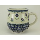Bunzlauer Keramik Tasse BÖHMISCH  - Blumen - blau/weiß/grün - 0,45 Liter, (K068-ASS)