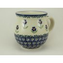 Bunzlauer Keramik Tasse BÖHMISCH  - Blumen - blau/weiß/grün - 0,45 Liter, (K068-ASS)
