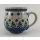 Bunzlauer Keramik Tasse BÖHMISCH  - Tannen - blau/weiß/grün - 0,45 Liter, (K068-U22)