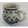 Bunzlauer Keramik Tasse BÖHMISCH  - Tannen - blau/weiß/grün - 0,45 Liter, (K068-U22)