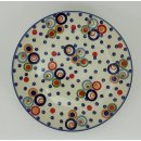Bunzlauer Keramik Teller, Essteller, Kuchenteller, Frühstück, ø 22cm, UNIKAT (T134-AS38)