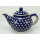 Bunzlauer Keramik Teekanne, Kanne für 1,3Liter Tee, blau/weiß, Punkte (C017-70A)