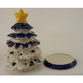 Bunzlauer Keramik Teelicht-Tannenbaum Weihnachten Deko C008-U22 mit Stern 