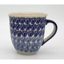 Bunzlauer Keramik Tasse MARS Maxi - Becher - blau/weiß - 0,43 Liter, (K106-GP16)