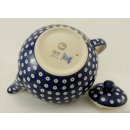 B-Ware Bunzlauer Keramik Teekanne , blau/weiß für 2,9Liter Tee, Pünktchen (C001-70A)