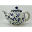 B-Ware Bunzlauer Keramik Teekanne, Kanne für 1,3Ltr. Tee, blau/weiß (C017-LISK)