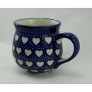 B-Ware Bunzlauer Keramik Tasse BÖHMISCH - Becher - Herzen K090-SEM)