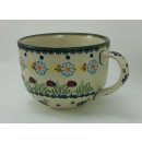 B-Ware Bunzlauer Keramik Tasse Cappuccino, Milchcafe, Marienkäfer, 0,45Liter, F044-IF45