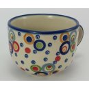 B-Ware Bunzlauer Keramik Tasse, Cappuccino, Milchcafe, UNIKAT modern, (F044-AS38)