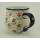 B-Ware Bunzlauer Keramik Tasse B&Ouml;HMISCH, blau/wei&szlig;/rot, Blumen - 0,25 Liter, (K090-AC61)