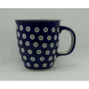 B-Ware Bunzlauer Keramik Tasse MARS blau/weiß - 0,3 Liter, K081-70A, Punkte
