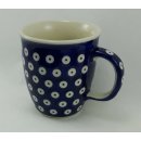 B-Ware Bunzlauer Keramik Tasse MARS blau/wei&szlig; - 0,3 Liter, K081-70A, Punkte