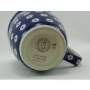 B-Ware Bunzlauer Keramik Tasse MARS blau/wei&szlig; - 0,3 Liter, K081-70A, Punkte